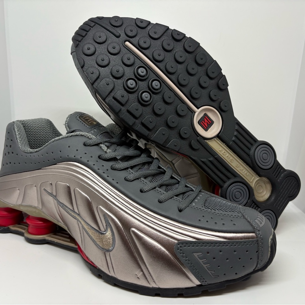 Men’s Nike Shox R4 - Gray, Rose Gold, and Red